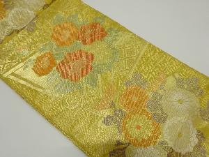 リサイクル　佐賀錦　花扇模様織り出し袋帯